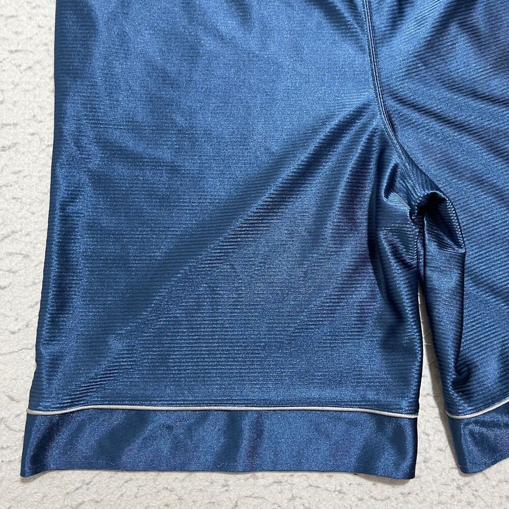 Tek Gear Men's Medium Shiny Silky Athletic Drawstring Blue Shorts 10" Inseam - Picture 6 of 10